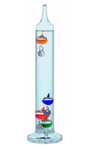 Termometro Di Galileo Alto 18 Cm – Autoportante Con Sfere Colorate E Targhette In Ottone